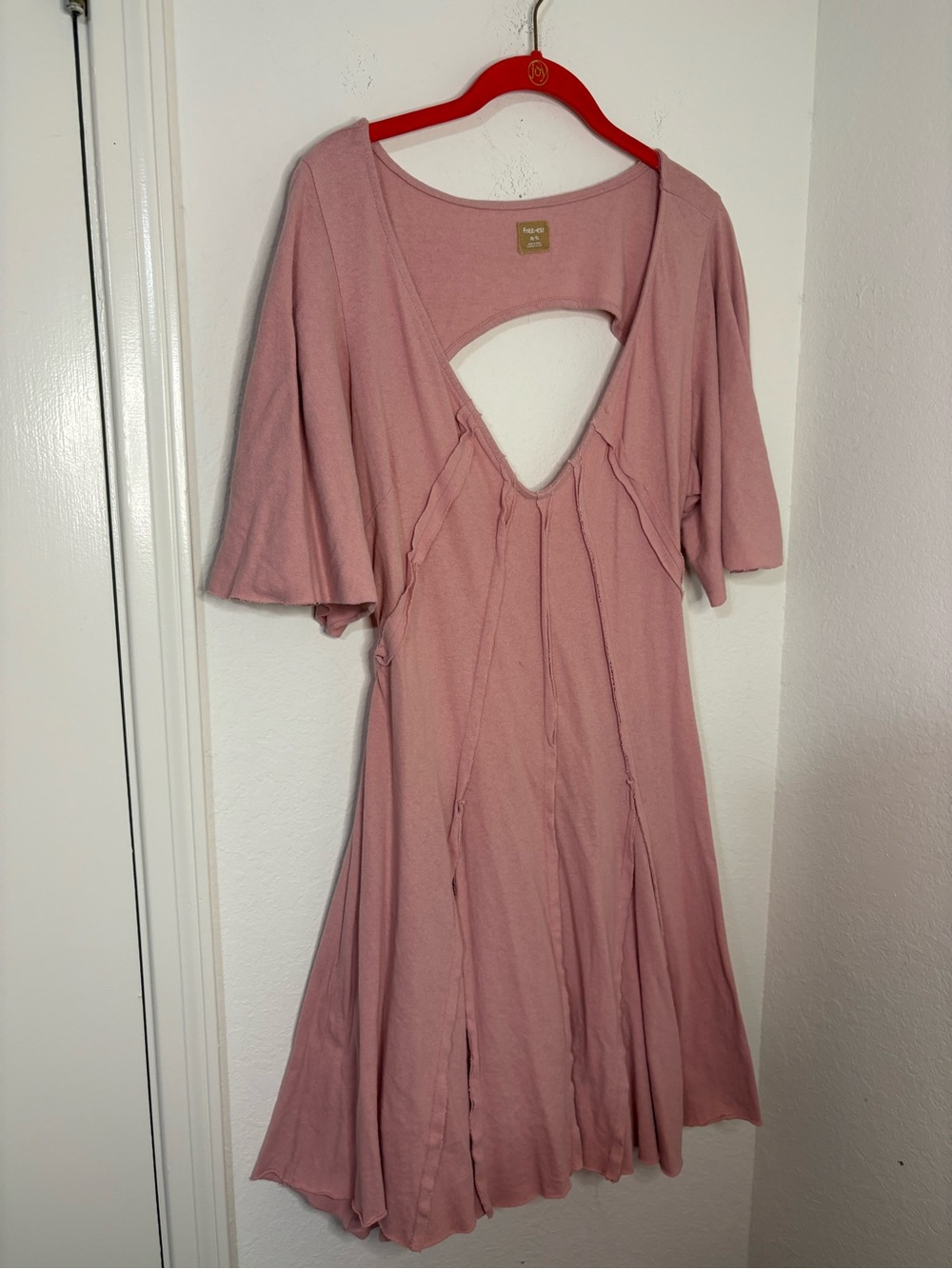 Free People Free-est Angelique Mini Dress Pink Blush open back size XL - Picture 12 of 12